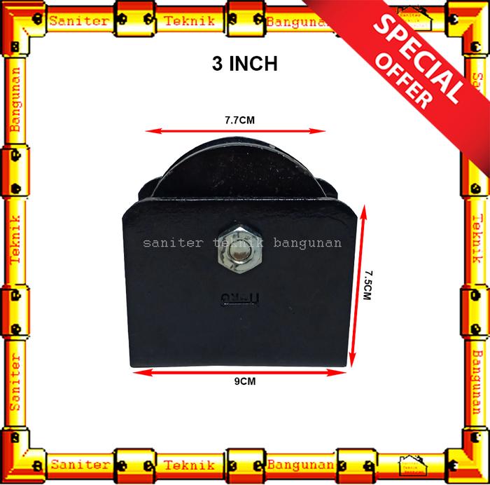 Gambar Roda Gerbang Rumah Full Besi Tebal 3 Inch 4 Inch Roda Pagar - 3 INCH dari Saniter Teknik Bangunan undefined Tokopedia