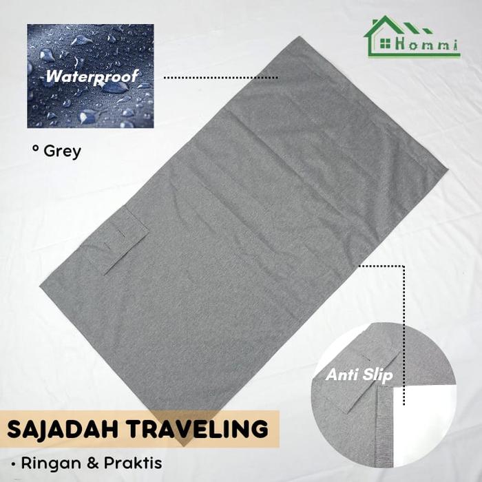 Gambar Sajadah Travel Saku Waterproof Traveling Free Pouch 60x100Cm - Tosca - GREY dari Khaulaa Store undefined Tokopedia