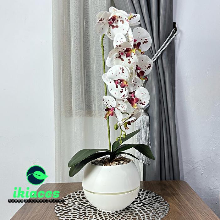 Gambar ANGGREK ARTIFICIAL LATEX BUNGA ANGGREK POT HIAS DEKORASI BUNGA PLASTIK - 3 dari ikiaces undefined Tokopedia