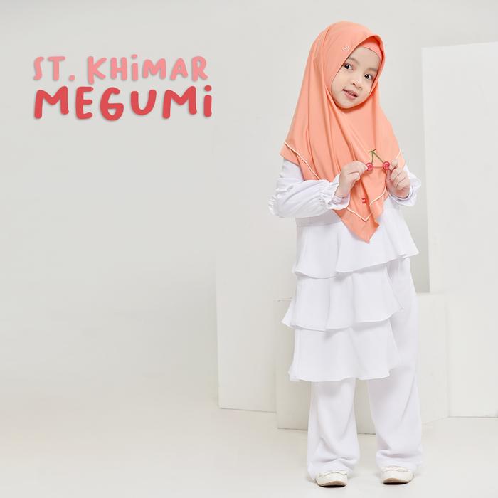 Gambar Bani Batuta - Baju Anak Perempuan Setelan Khimar Megumi Ecxlusive - 100 Putih, 1-2 Tahun (XXS) dari MOT.Fashionid undefined Tokopedia