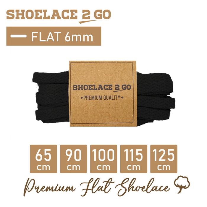 Gambar Shoelace 2 Go Tali Sepatu Gepeng / Flat Black B1B - LF6 B1B 65CM dari Shoelace 2 Go undefined Tokopedia