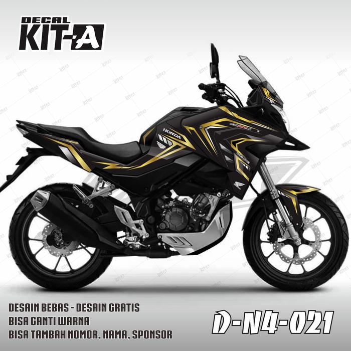 Gambar Decal cb150x stiker honda cb 150x 2022 motif Simple Hitam List Emas - Ekonomis dari Decal Kita jogja undefined Tokopedia