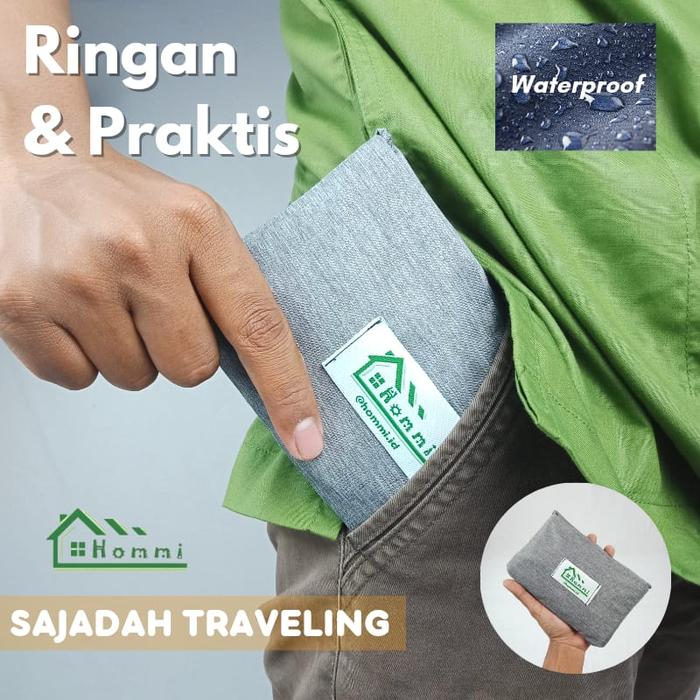 Gambar Sajadah Travel Saku Waterproof Traveling Free Pouch 60x100Cm - Grey - GREY dari Khaulaa Store undefined Tokopedia