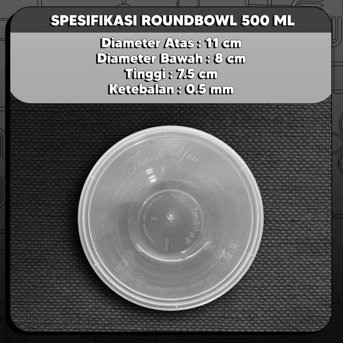 Gambar Kotak Makan Plastik 500 ML / Thinwall 500ML Persegi Panjang - BULAT dari Hygiene FC undefined Tokopedia