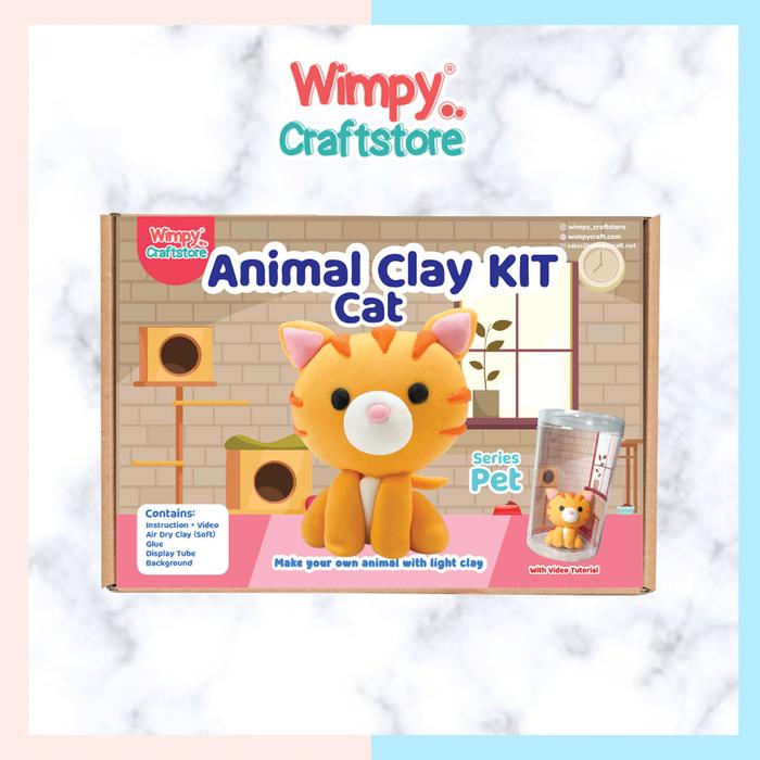 Gambar Wimpy Craft Animal Clay KIT Kerajinan Tangan Air Dry Clay Art Set - Cat dari Wimpy Craftstore undefined Tokopedia