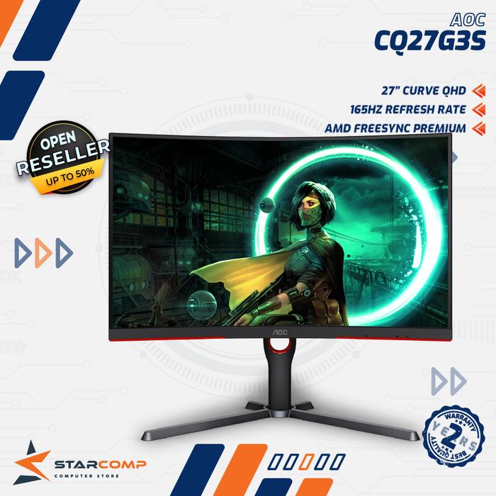 Gambar AOC 27" CQ27G3S Curved QHD 1440p 165Hz DP HDMI Gaming Monitor dari Starcomp Origin undefined Tokopedia