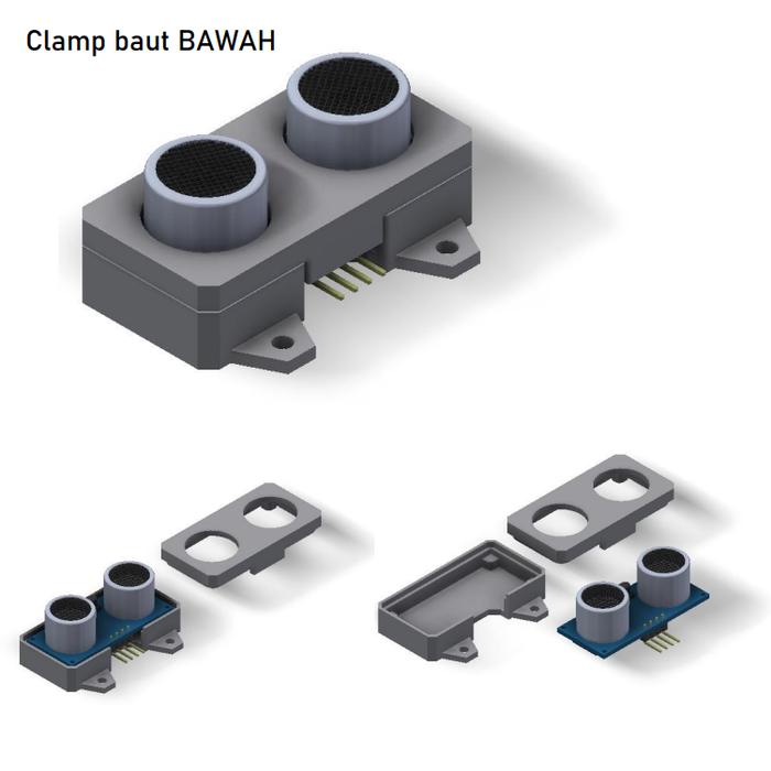 Gambar Case Sensor Ultrasonic HC-SR04 Ultrasonik HC SR04 Casing 3D Arduino - bawah dari De-Micro undefined Tokopedia