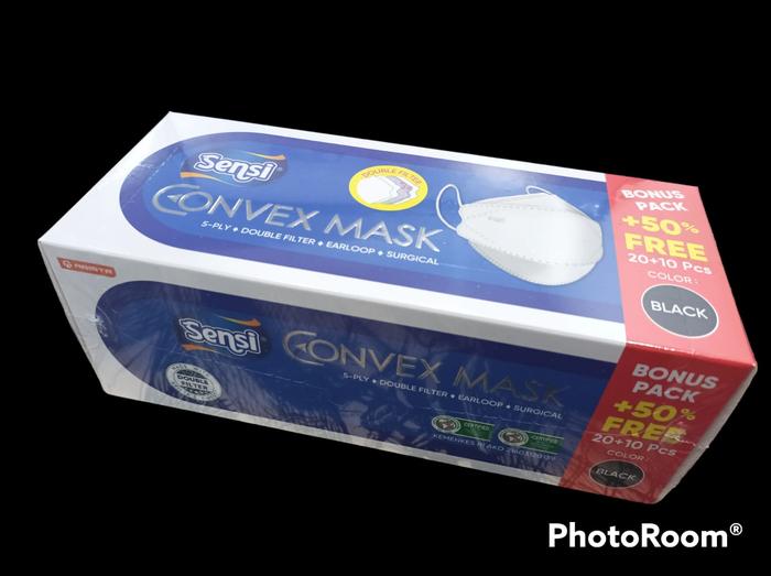 Gambar MASKER SENSI CONVEX MASK 4PLY KF94 EARLOOP 4D isi 20pc - SENSI HITAM dari PAYDAY STORE_NEW undefined Tokopedia