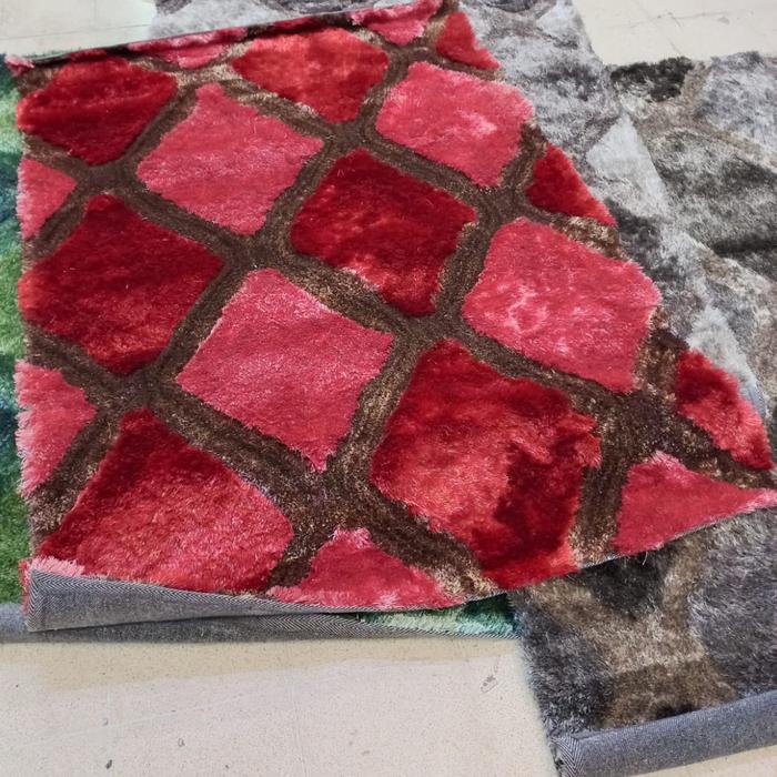 Gambar KARPET SHAGGY CANTIK ALICE SHAGGY PATTERN RUG 140X200CM - RED01 dari Martha Karpet Bali undefined Tokopedia