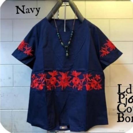 Gambar Blouse katun fashion import 8353 - Navy dari toko verent collection undefined Tokopedia