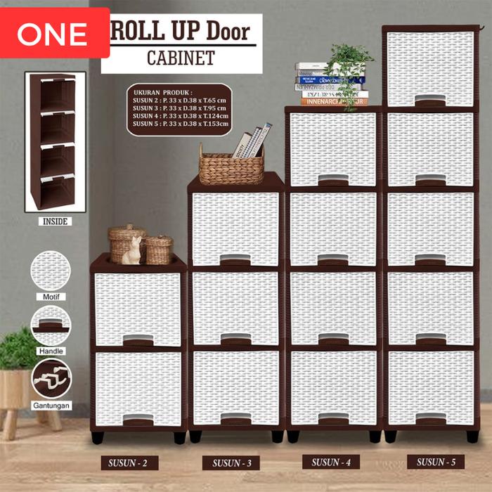 Gambar Lemari Plastik Cokelat Pakaian Loker 2 3 4 5 Susun Pintu Fleksibel - Putih, 2 Susun dari onehomeliving undefined Tokopedia