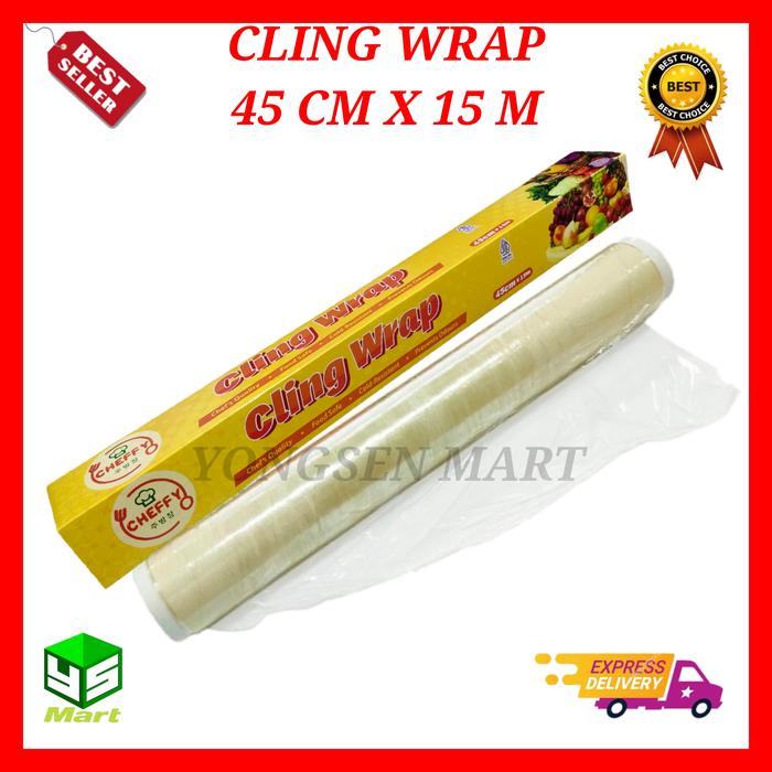 Gambar plastik wrap pembungkus buah dan makanan best cling 30 cm - Cheffy 45 CM, tambah bubble dari Serba Agen undefined Tokopedia