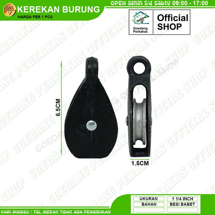 Gambar Kerekan Burung Katrol Perkutut 3/4 Inch - 2 Inch Besi Hitam - 1 1/4 Inch dari Goedang Perkakas Shop undefined Tokopedia