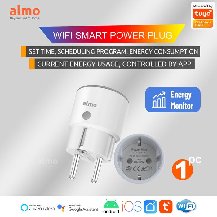 Gambar ALMO Tuya Wifi Smart Plug Home Automation IoT Android IOS - 1 PC dari ALMO Smart Home undefined Tokopedia