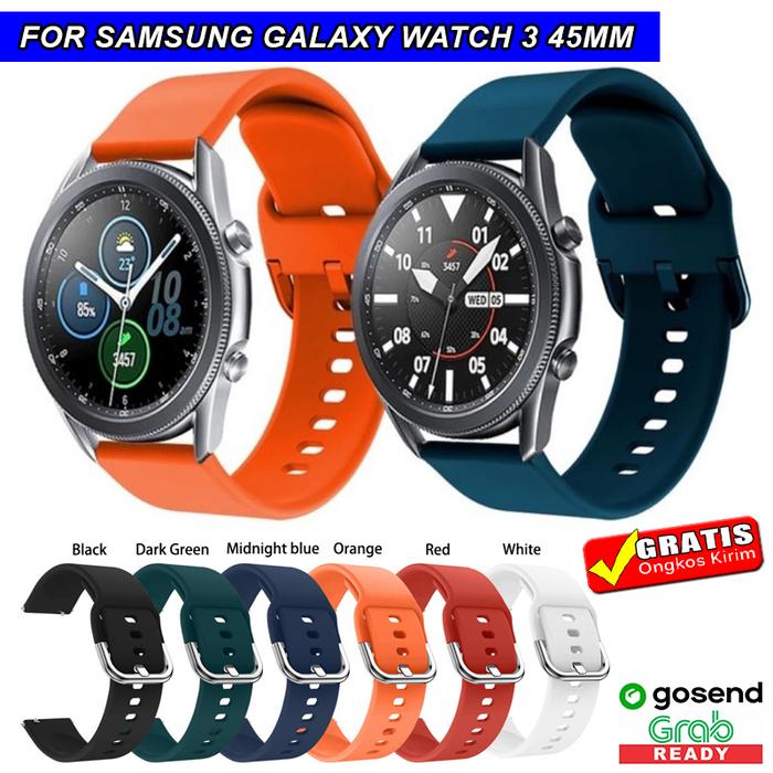 STRAP FOR SAMSUNG GALAXY WATCH 45MM TALI JAM SILIKONE MODEL ACTIVE 22MM  Black