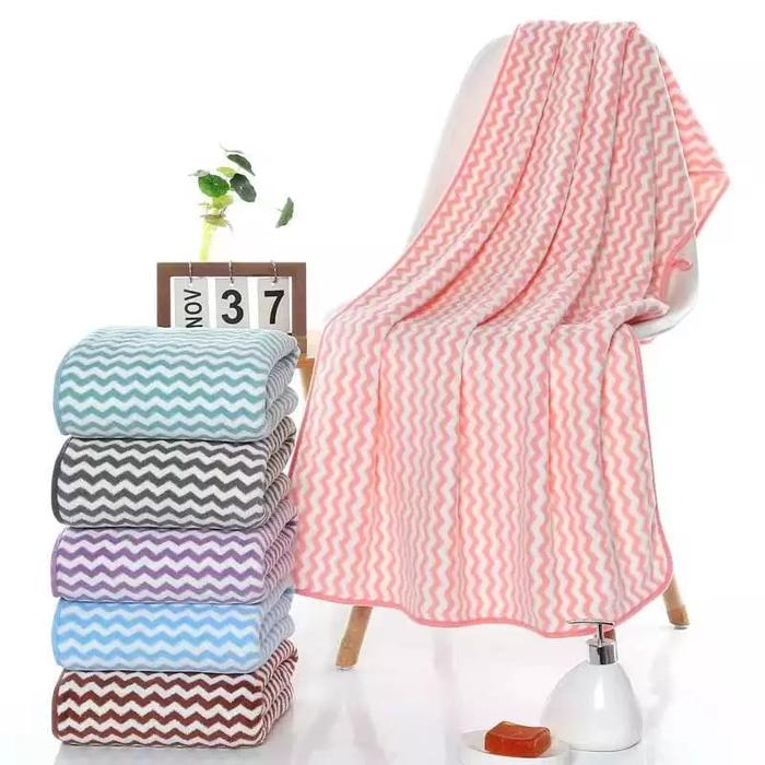 Gambar Handuk Mandi Dewasa zig zag Lembut 140 x70 Bath Towel microfiber dari Harry Stan undefined Tokopedia