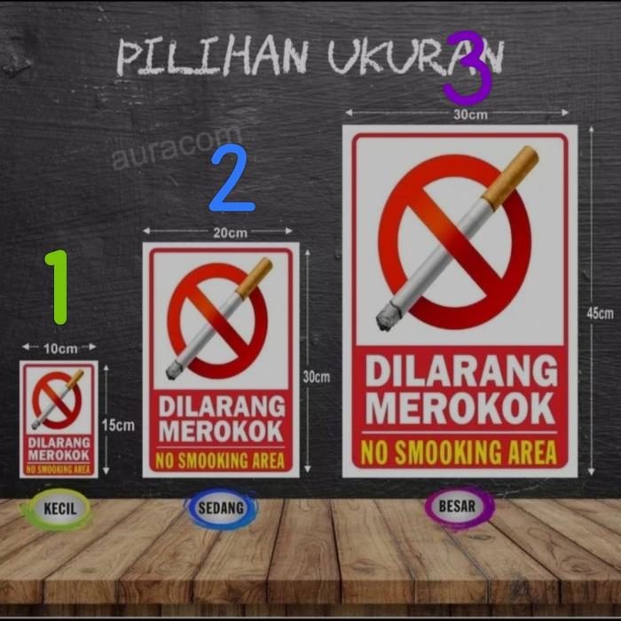 Gambar STIKER SIGN NO SMOKING Area dilarang merokok. Rambu k-3. Keren - 3. 30cm x 45cm dari Grosir Stiker89 undefined Tokopedia