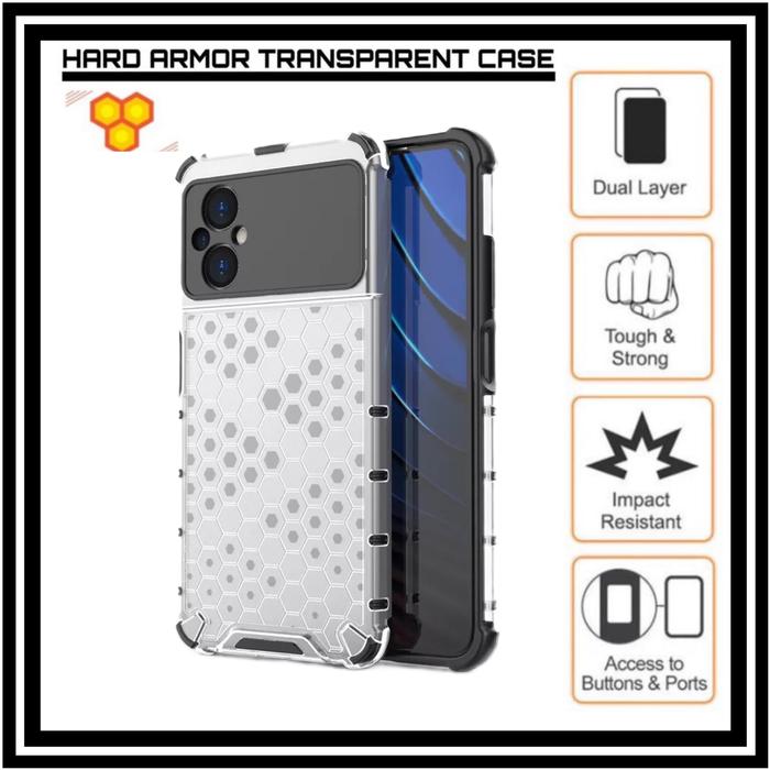 Gambar XIAOMI POCO M5 / M4 5G HONEYCOMB HARD SOFT CASE ARMOR CRACK CASING PC - CLEAR, XM POCO M4 5G dari Best Accesories Hp undefined Tokopedia