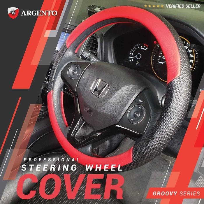Gambar Hyundai Verna / Avega Sarung Setir-Cover Stir/Steer Mobil Groovy - Merah Hitam dari TDC Variasi undefined Tokopedia