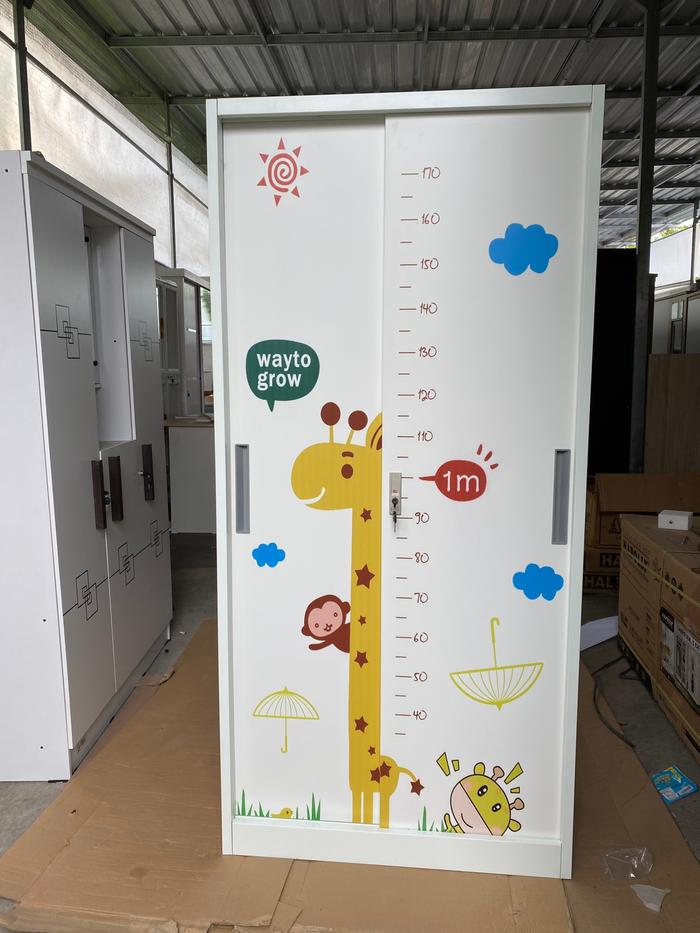 Gambar Lemari Plat Besi Pintu Sliding Motif Anak versi kecil dari Ngisirumahid undefined Tokopedia