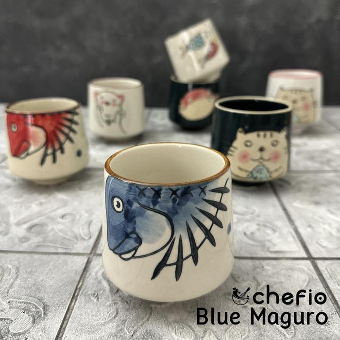 Gambar Chefio Gelas Keramik Zen Ocha Cup Jepang / Mug / Cangkir Teh Kopi - Blue Maguro dari Chefio Kitchenware undefined Tokopedia