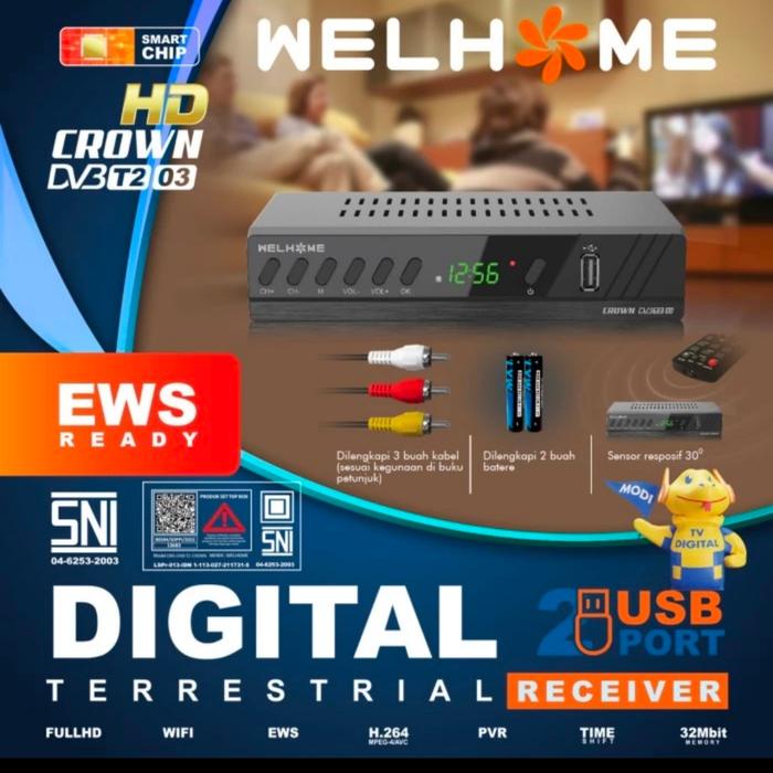 Gambar set top box tv digital luby dvb t2 / setup box tik tok siaran digital - STB WELHOME dari hoki listrik undefined Tokopedia