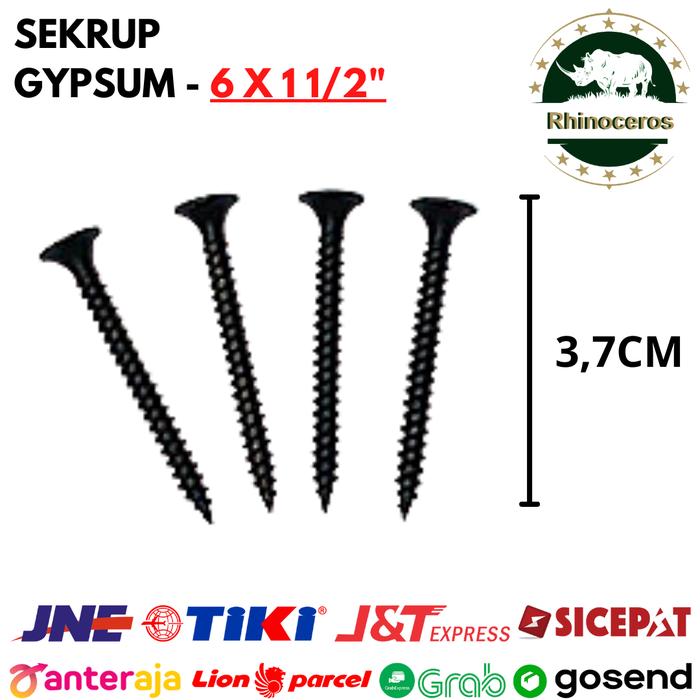 Gambar Sekrup Gypsum Drywall Scrup Skrup Gipsum Baut Gympsum - 6 x 1 1/2 Inch, 1 box ( 1kg ) dari RhinocerosIndonesia undefined Tokopedia