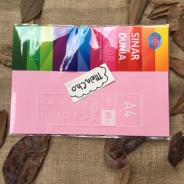 Gambar HVS Warna 80 gram RIM Kertas HVS A4 Warna 80 gsm Kertas Spectra Kertas - Pink 500 lembar dari Cervil ID undefined Tokopedia