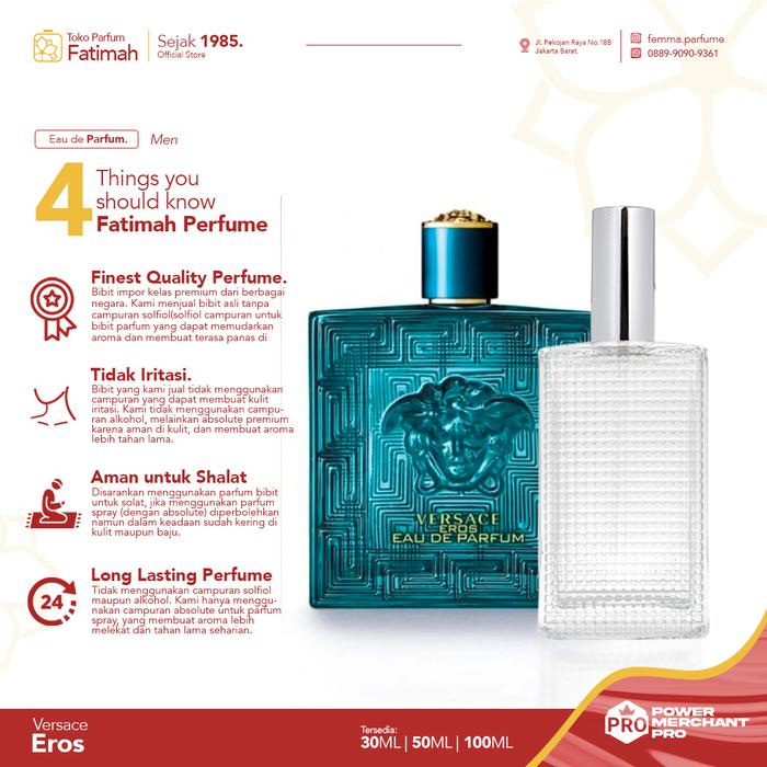 Jual Parfum Perfume Versace Eros 30 50 100 ML Men 100ml Kota