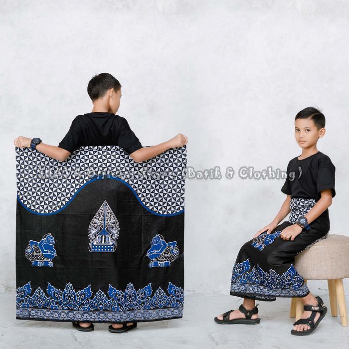 Gambar Sarung Batik Anak Motif Wayang Usia SD SMP - Semar-Biru, Anak dari SHAVA Official Store undefined Tokopedia