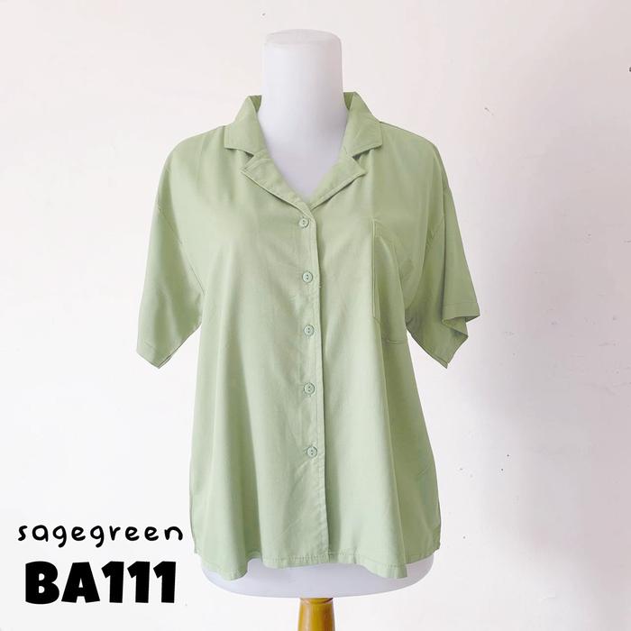 Gambar JEE Kemeja wanita / cewek bahan rayon asli motif polos bestseller fashion - Sagegreen dari Jee Fashion Shop undefined Tokopedia