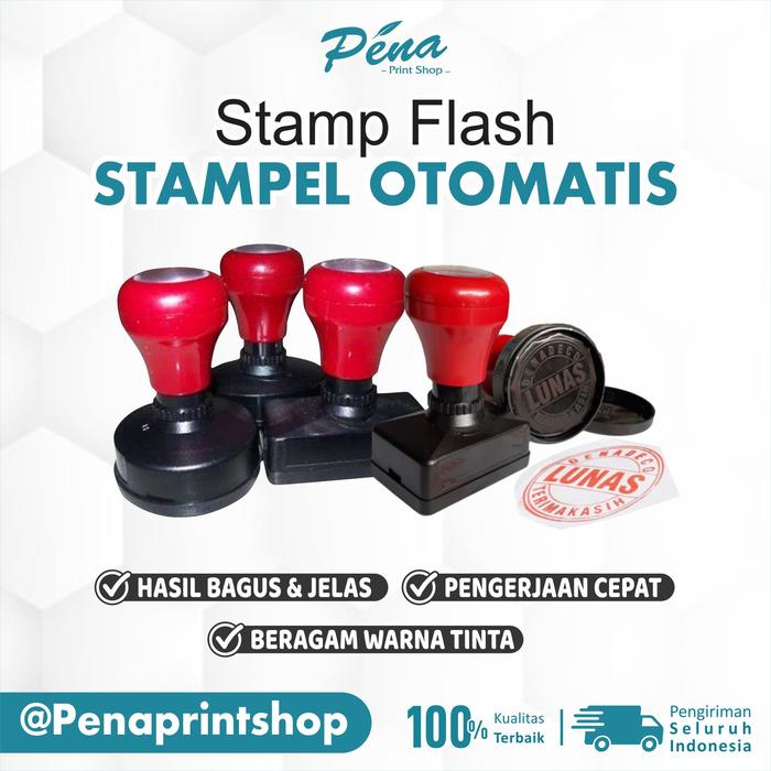 Gambar Stempel Custom Otomatis / Stampel Stempel Kayu / Stempel Lunas Bagus - Otomatis dari Pena Printshop undefined Tokopedia
