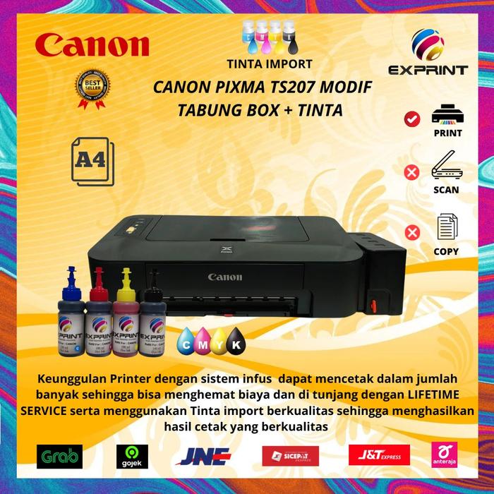 Gambar Printer Canon Pixma TS207 (Print Only) + Infus Tabung Box - Tinta Standar, Standar dari Exprint Online undefined Tokopedia