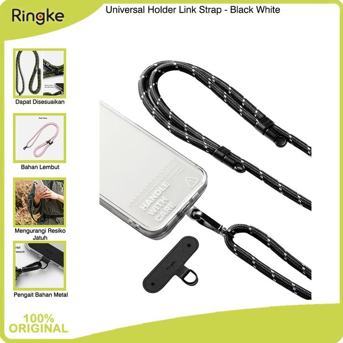 Gambar Ringke Compatible For Holder Link Strap Tali Tempat Gantungan Shoulder Neck Lanyard Metal Handphone - Black White dari muvit-OfficialStore Kota Administrasi Jakarta Utara Tokopedia