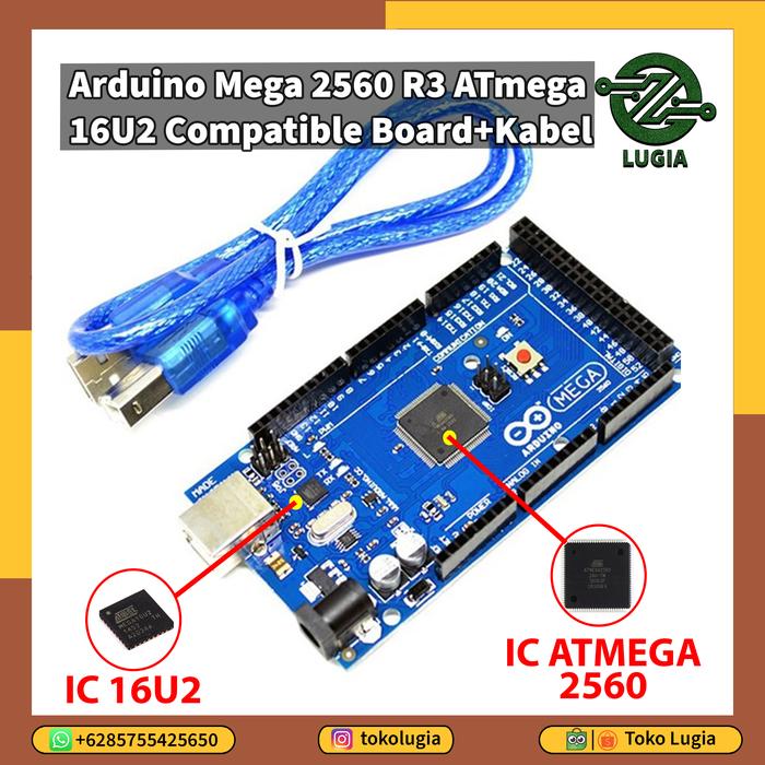 Gambar Arduino Mega 2560 R3 ATmega 16U2 Compatible Board - Dengan Kabel dari Toko Lugia undefined Tokopedia