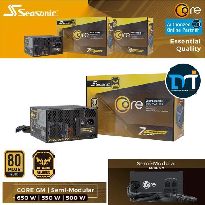 Gambar Seasonic CORE GM-500 GM-550 GM-650 - 80+ Plus GOLD Semi Modular PSU - CORE GM-550 dari Duta Mandiri Infokom undefined Tokopedia