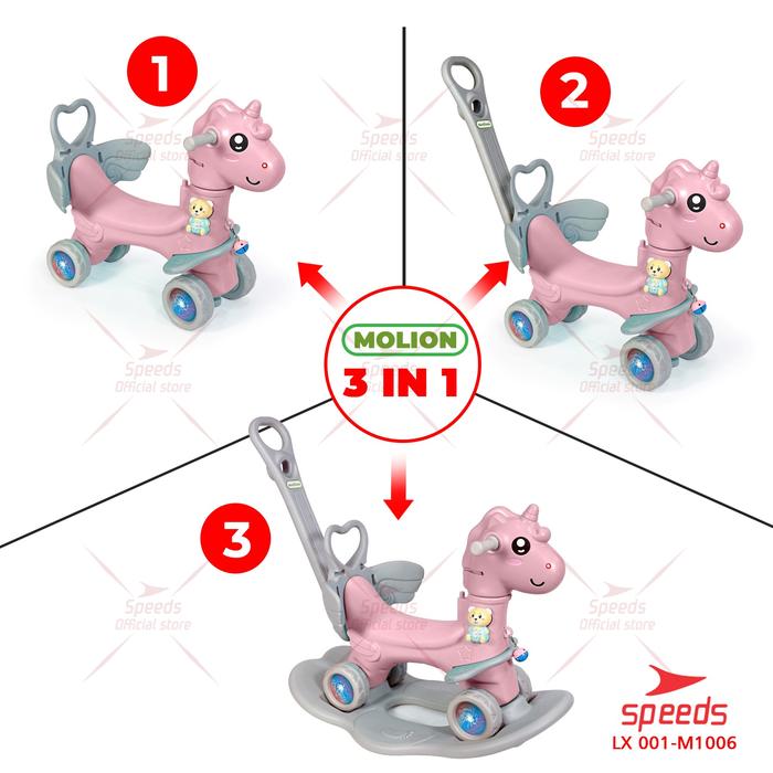 Gambar SPEEDS Mainan Ayunan Anak Swing Playround Bermain Kuda Kudaan M1308 - M1006 3in1 PINK dari Speedshome undefined Tokopedia