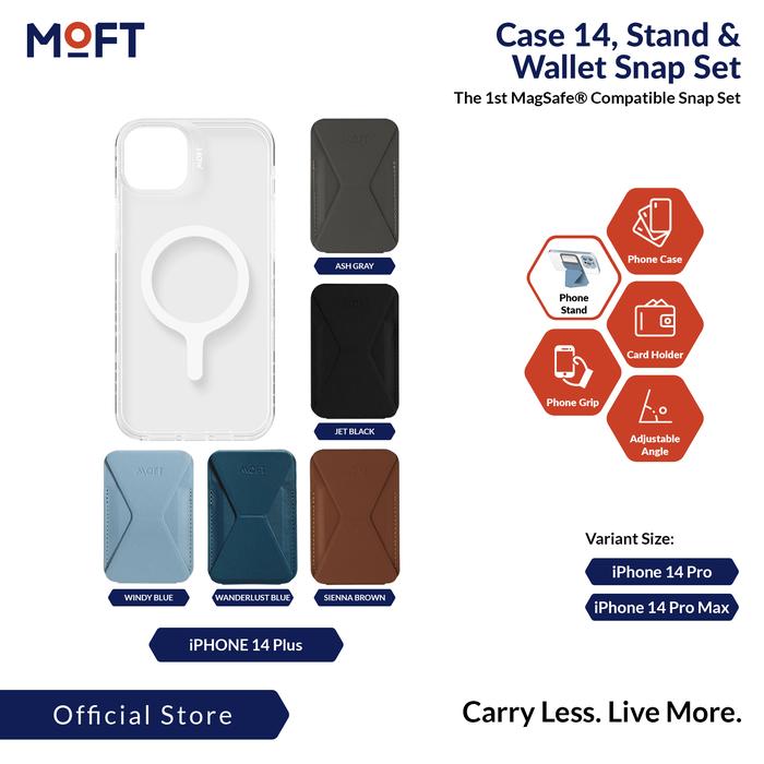 Gambar MOFT Case iPhone 14 Pro Max Plus & Snap On Phone Stand Magsafe Set - 14 Plus Clear, Sienna Brown dari MOFT Indonesia Official undefined Tokopedia