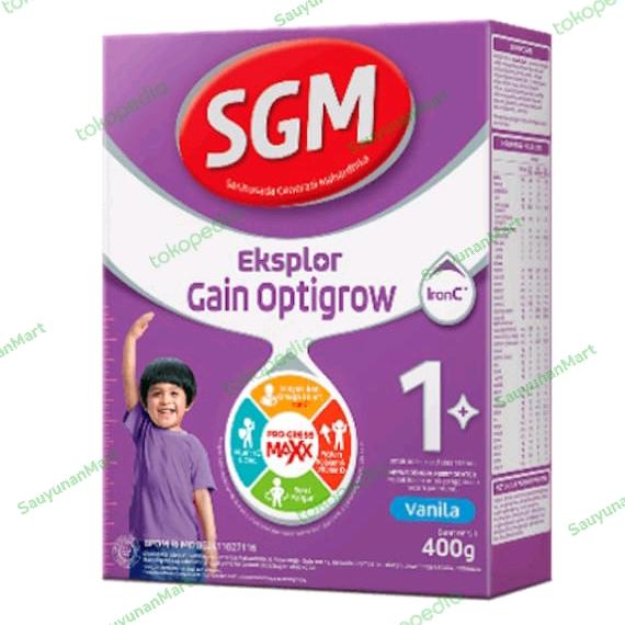 Gambar SGM Gain Optigrow 1 400gr Vanilla Susu untuk anak dengan Gizi kurang dari SauyunanMart undefined Tokopedia