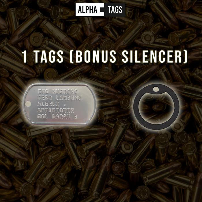 Gambar Single Plate Dog tag only satuan custom , kalung pria tentara - 1 Tag saja dari Alpha Tags undefined Tokopedia