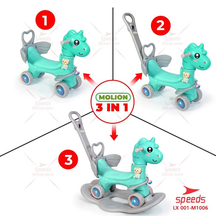 Gambar SPEEDS Mainan Ayunan Anak Swing Playround Bermain Kuda Kudaan M1308 - M1006 3in1 BIRU dari Speedshome undefined Tokopedia