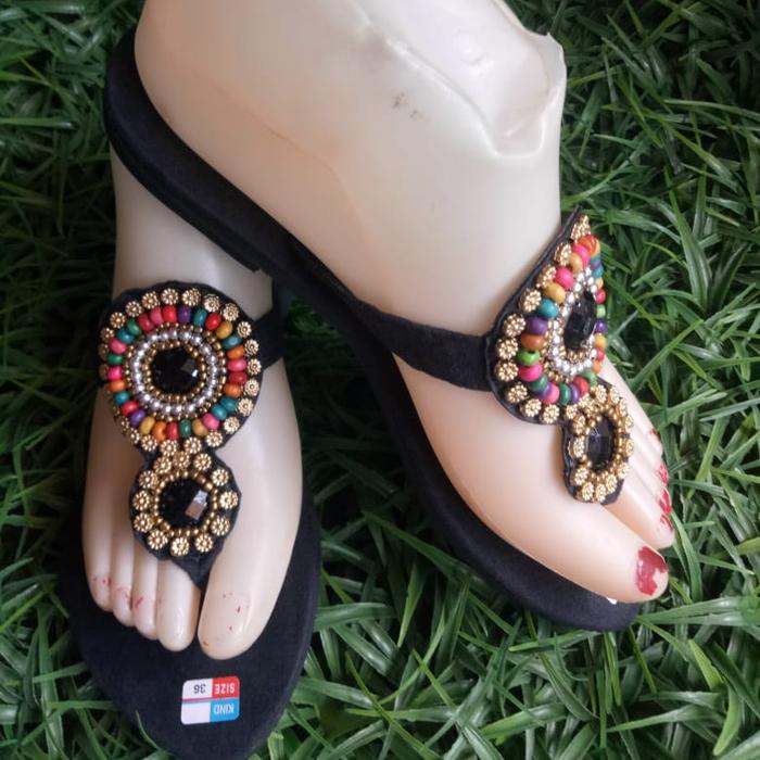 Sendal etnik Bali/sendal monte/bohemian/Oleh Oleh khas bali/boho Cokelat,  41