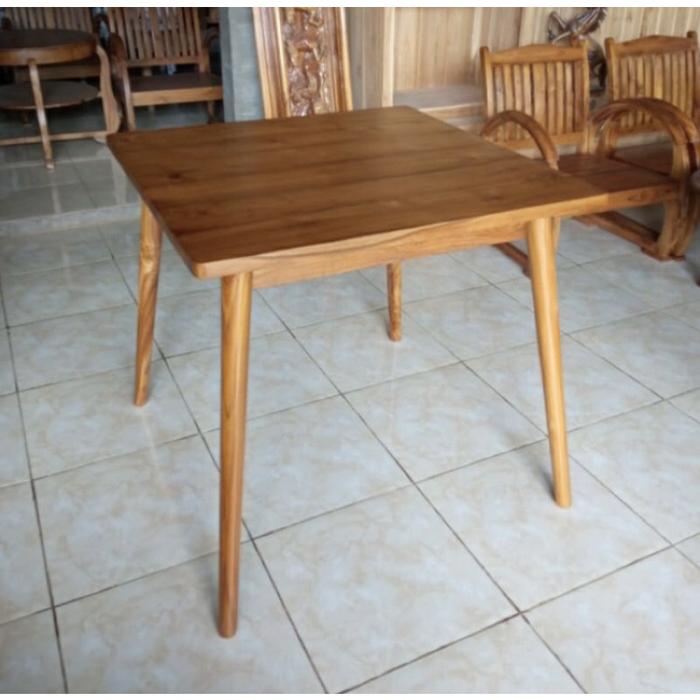 Gambar MEJA CAFE KAYU JATI| MEJA MAKAN JATI 80x80 | MEJA CAFE JATI MURAH - finishing, bulat 80x80 dari Gumun Indah Mebel undefined Tokopedia