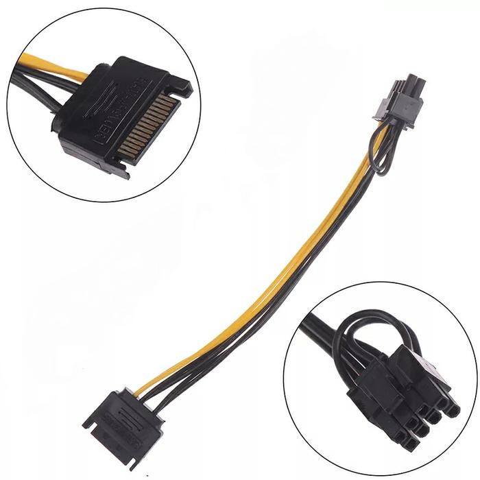 Jual Sata to pin GPU PCIE Adapter cable Converter 8pin kabel