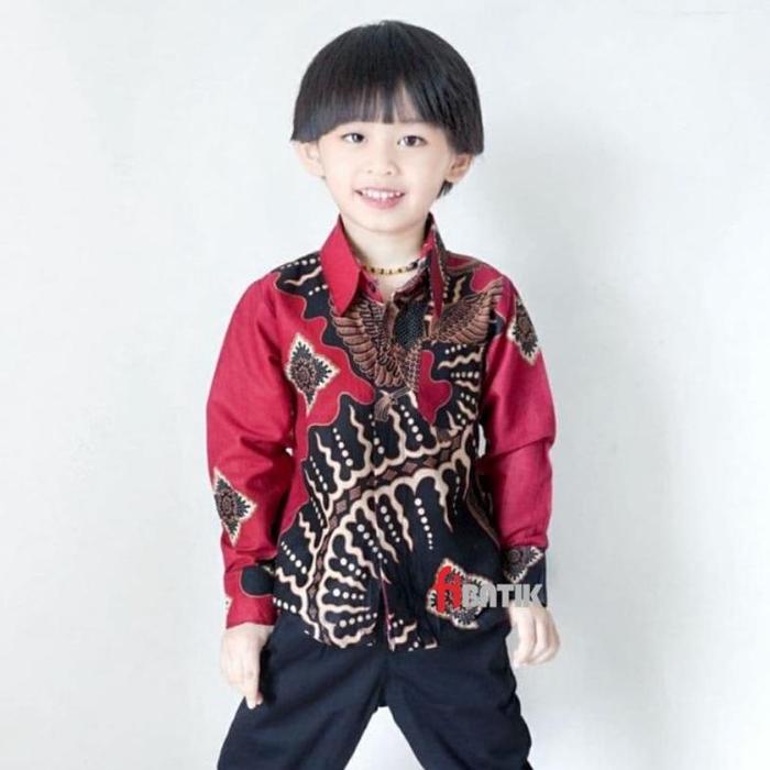 Gambar Baju Batik Lengan Panjang Anak Laki - laki Umur 3 - 14th _ Batik Anak - Petir coklat, L dari Aliyah Jaya Shop undefined 5 Tokopedia