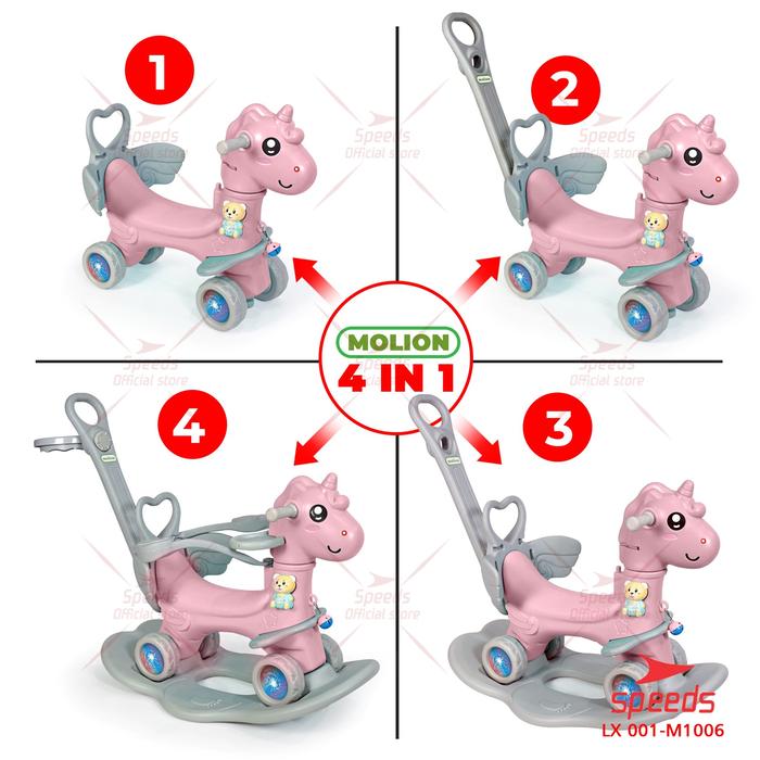 Gambar SPEEDS Mainan Ayunan Anak Swing Playround Bermain Kuda Kudaan M1308 - M1006 4in1 PINK dari Speedshome undefined Tokopedia