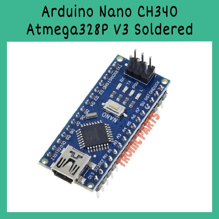 Jual Arduino Nano V3 Atmega328P CH340 Compatible Board Solderless Pin I ...