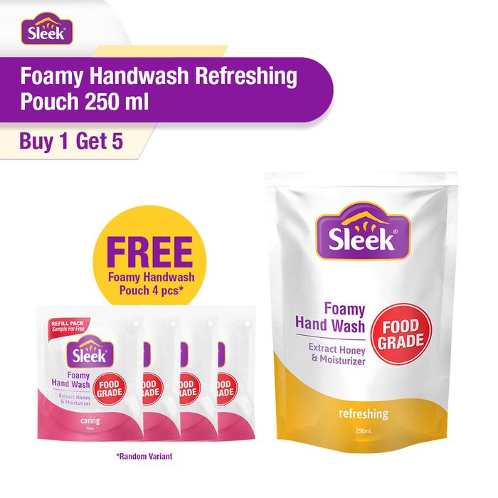 Gambar Sleek Foamy Handwash Refreshing Pouch 250ml (Buy 1 Get 5) dari Sleek Baby Store undefined Tokopedia