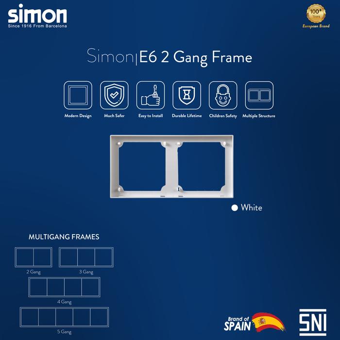 Gambar Frame Simon E6 2 Gang Frame - White dari Simon Official Store undefined Tokopedia