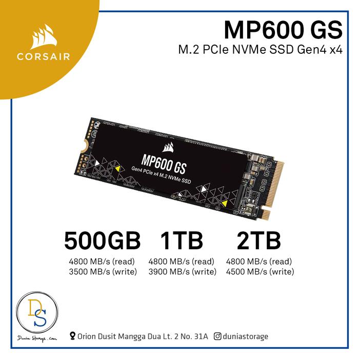 CORSAIR MP600 GS NVMe SSD PCIe Gen x4 500GB - Main Image